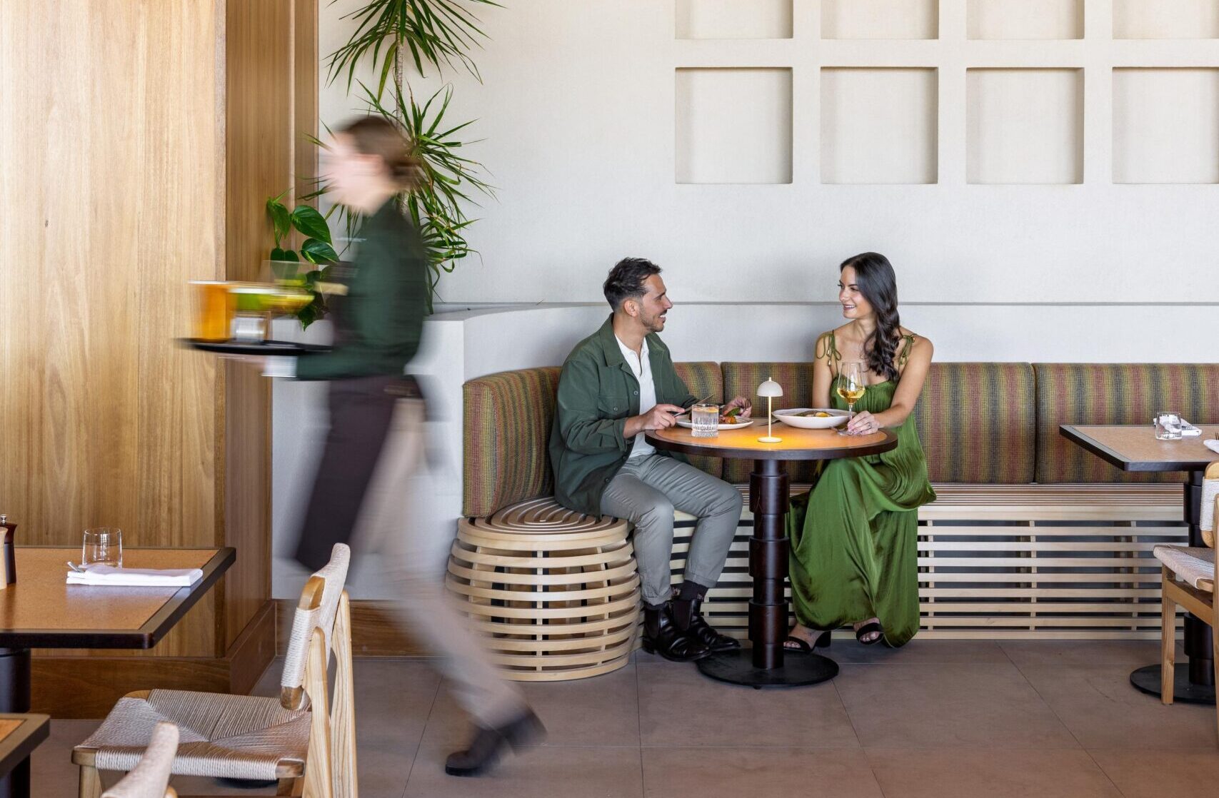 Couple dining at restaurant