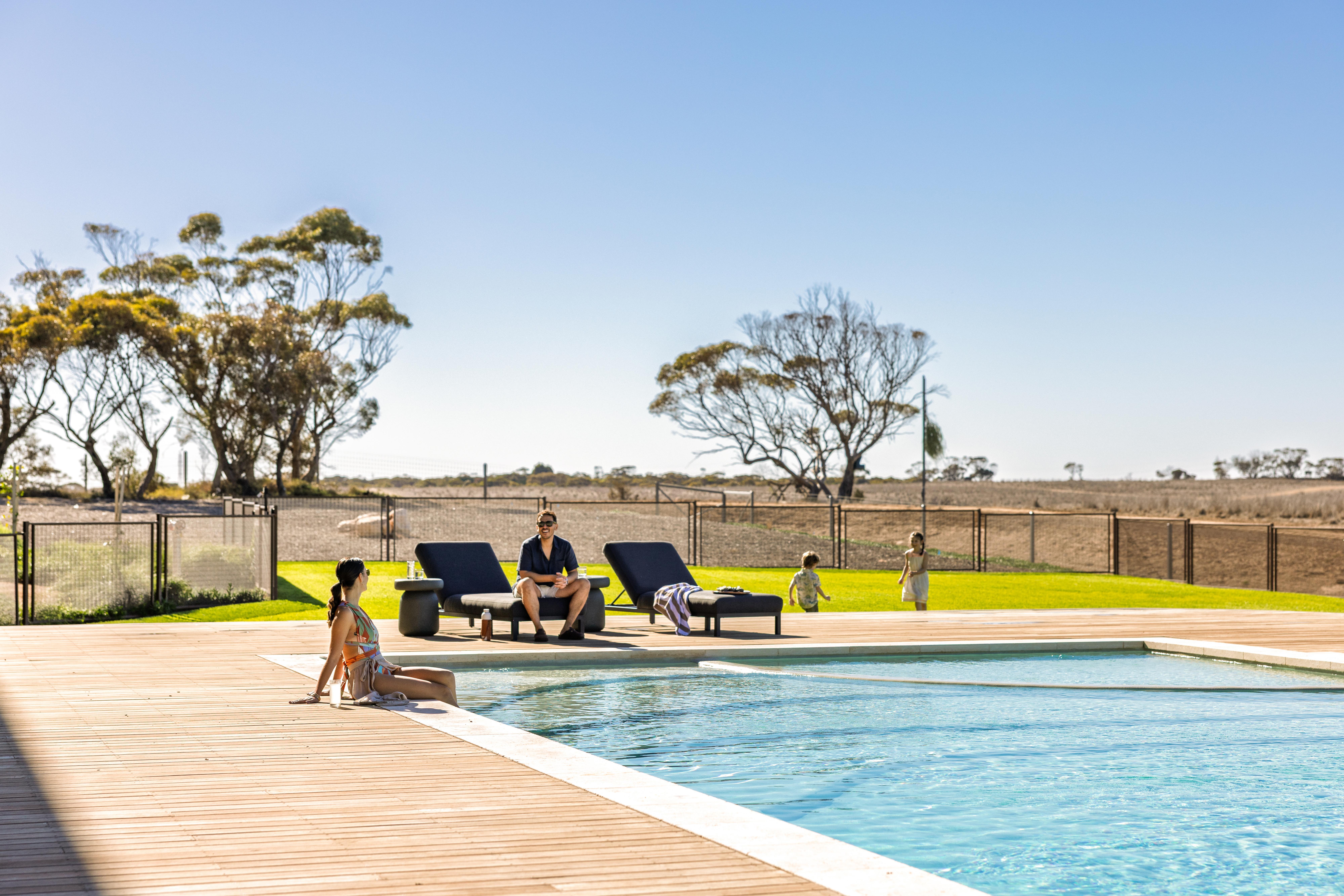 Views over one of the pools towards the waterhole