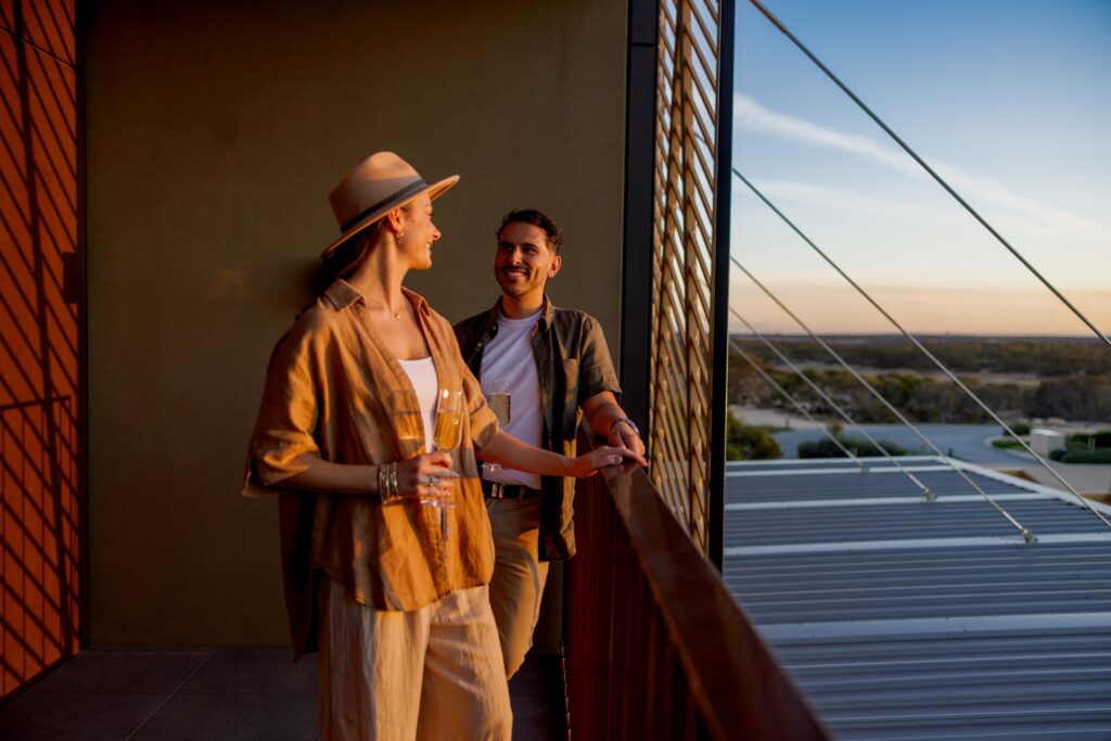 Sunset views on a balcony