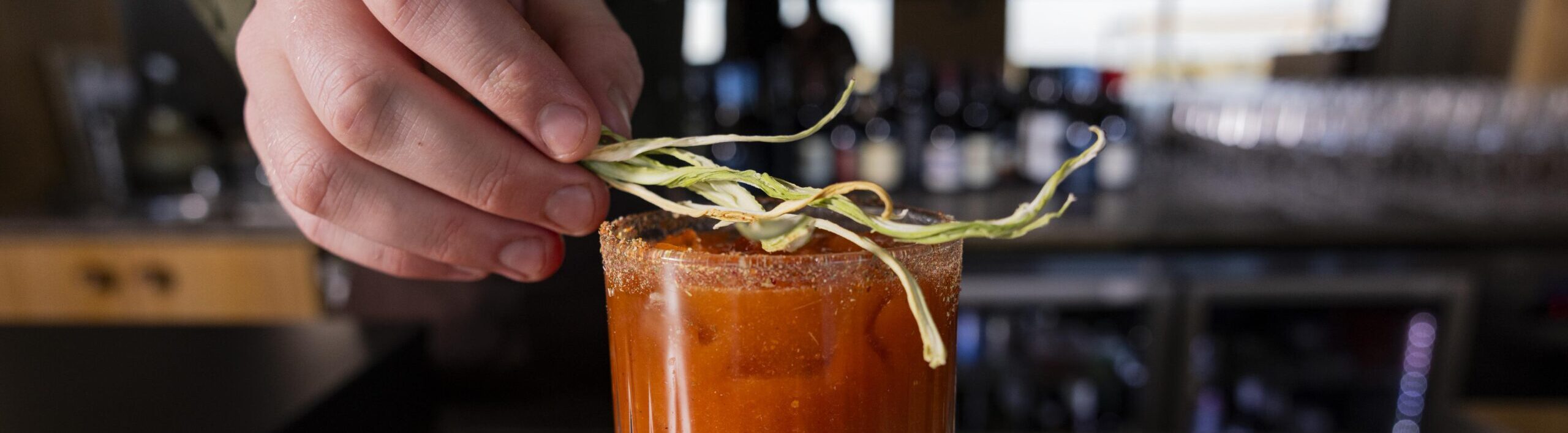 Cocktail being prepared