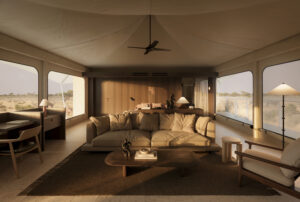 Render of a safari tent