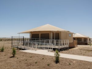 Ramp up to a luxury safari tent