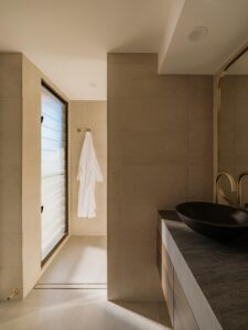 Bathroom in a luxury safari tent