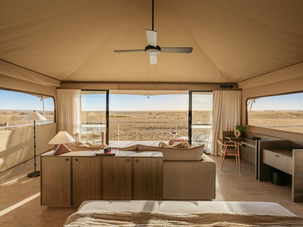 Luxury safari tent interior