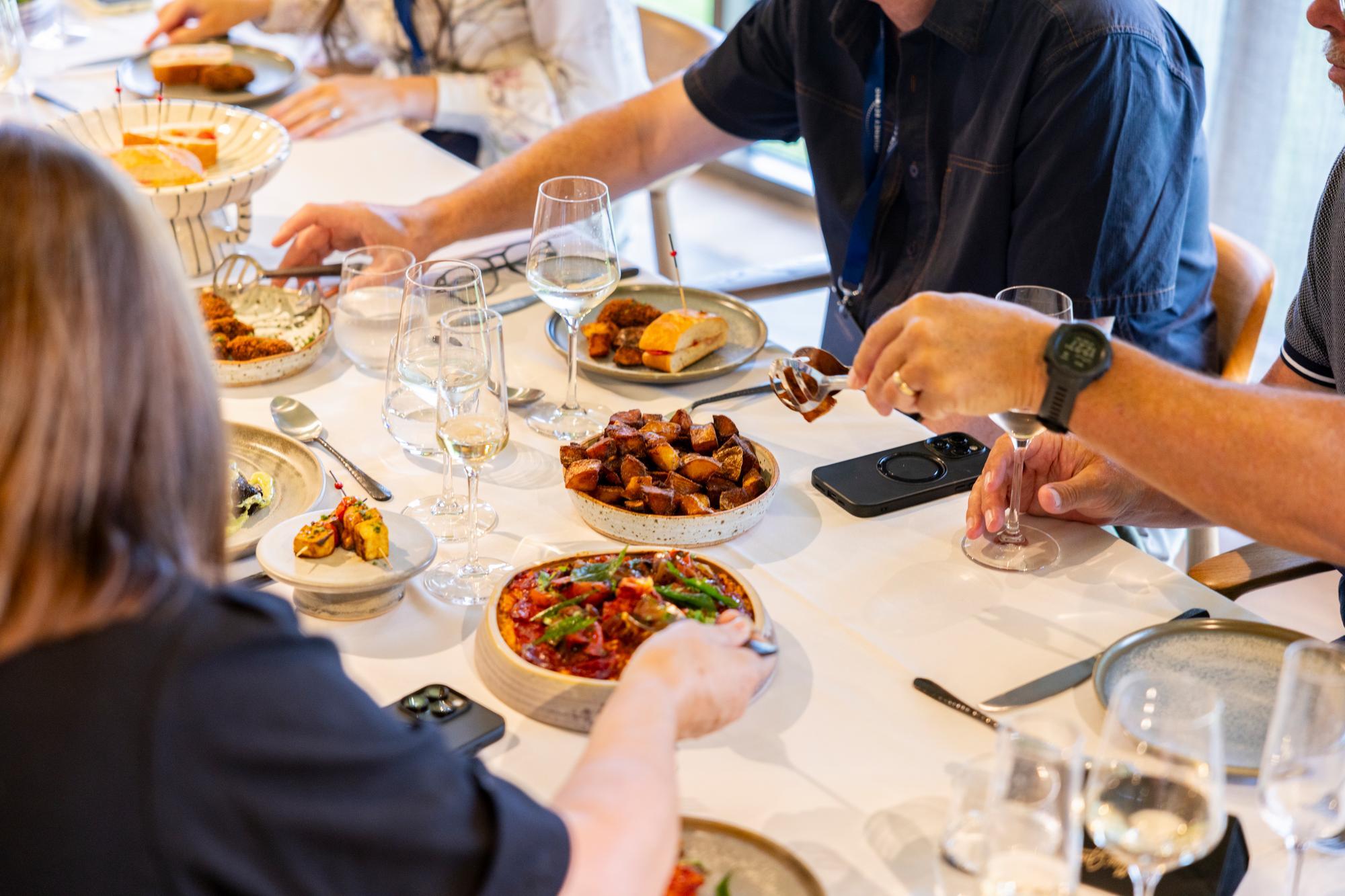 Plate of food in front of a person at Monarto Safari Resort
