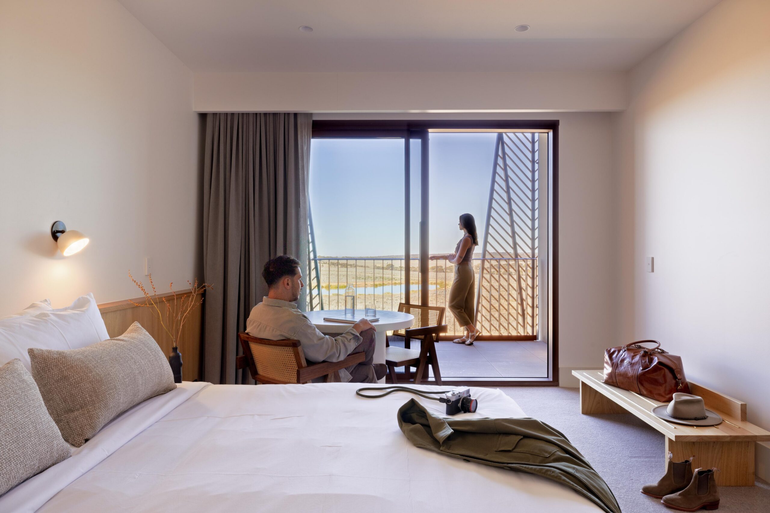 Relaxing in a king room overlooking the waterhole